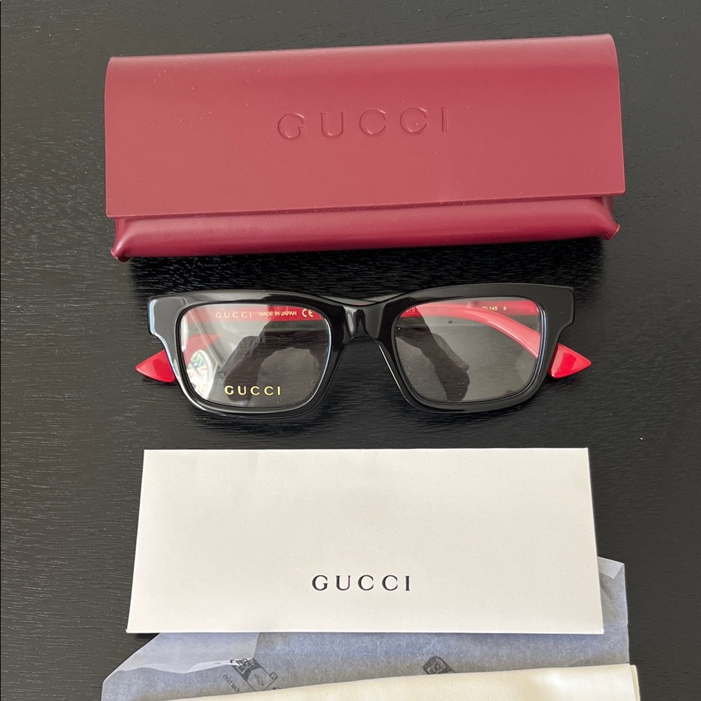 Gucci RX Black Red Green glasses Eyewear with Case NW - Picture 6 of 14